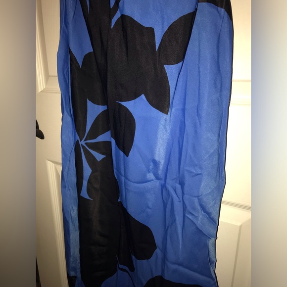 NEW Anthropology Tilda Blue & Black Flower Strapless Dress - Picture 5 of 9